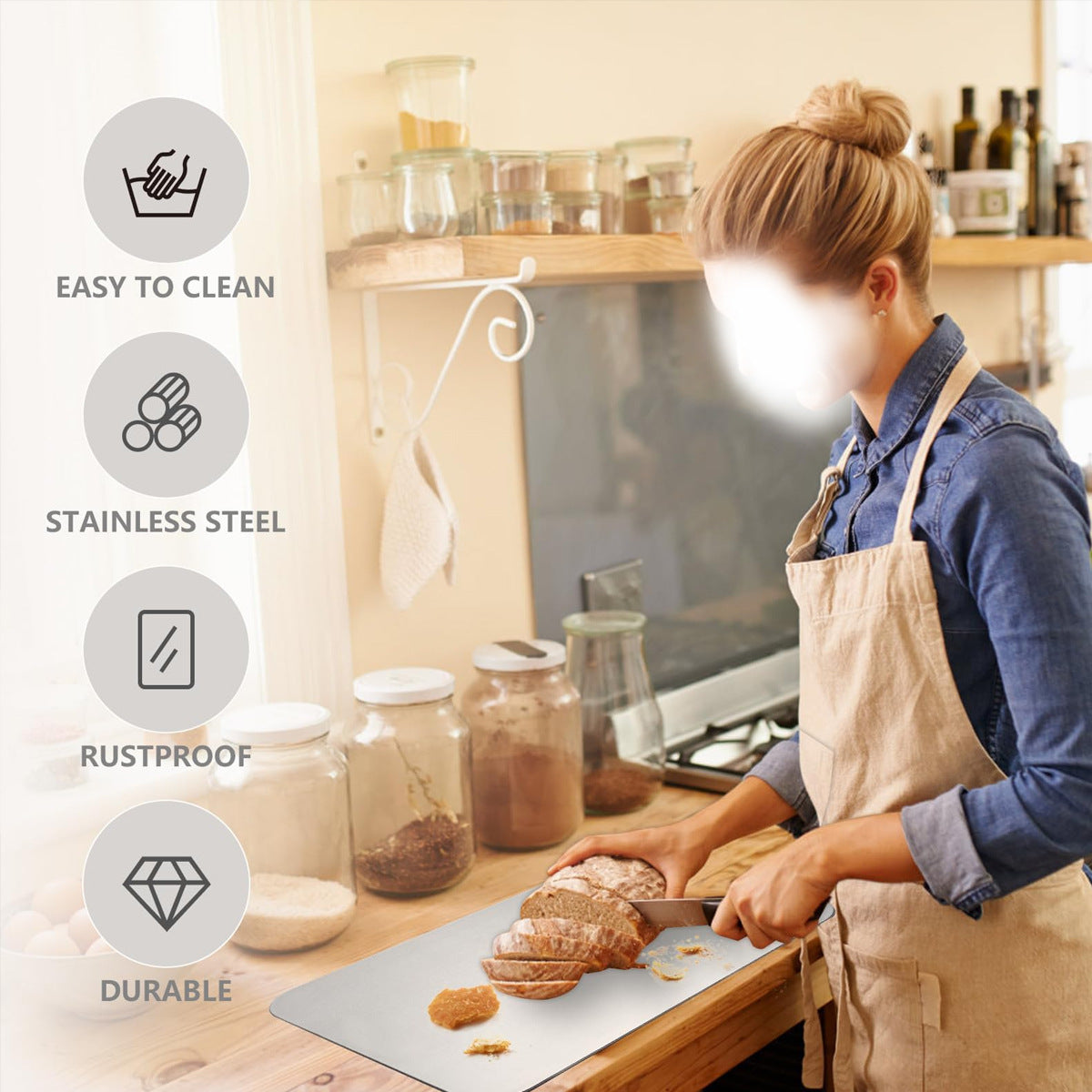 Cross-border Pure Titanium Chopping Board New Thickened Antibacterial Mildew-proof Medical Grade Chopping Board Titanium Chopping Board Factory